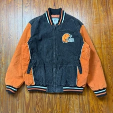 Cleveland Browns Leather Jacket Mens Size 2XL Brown Full Zip NFL G-III