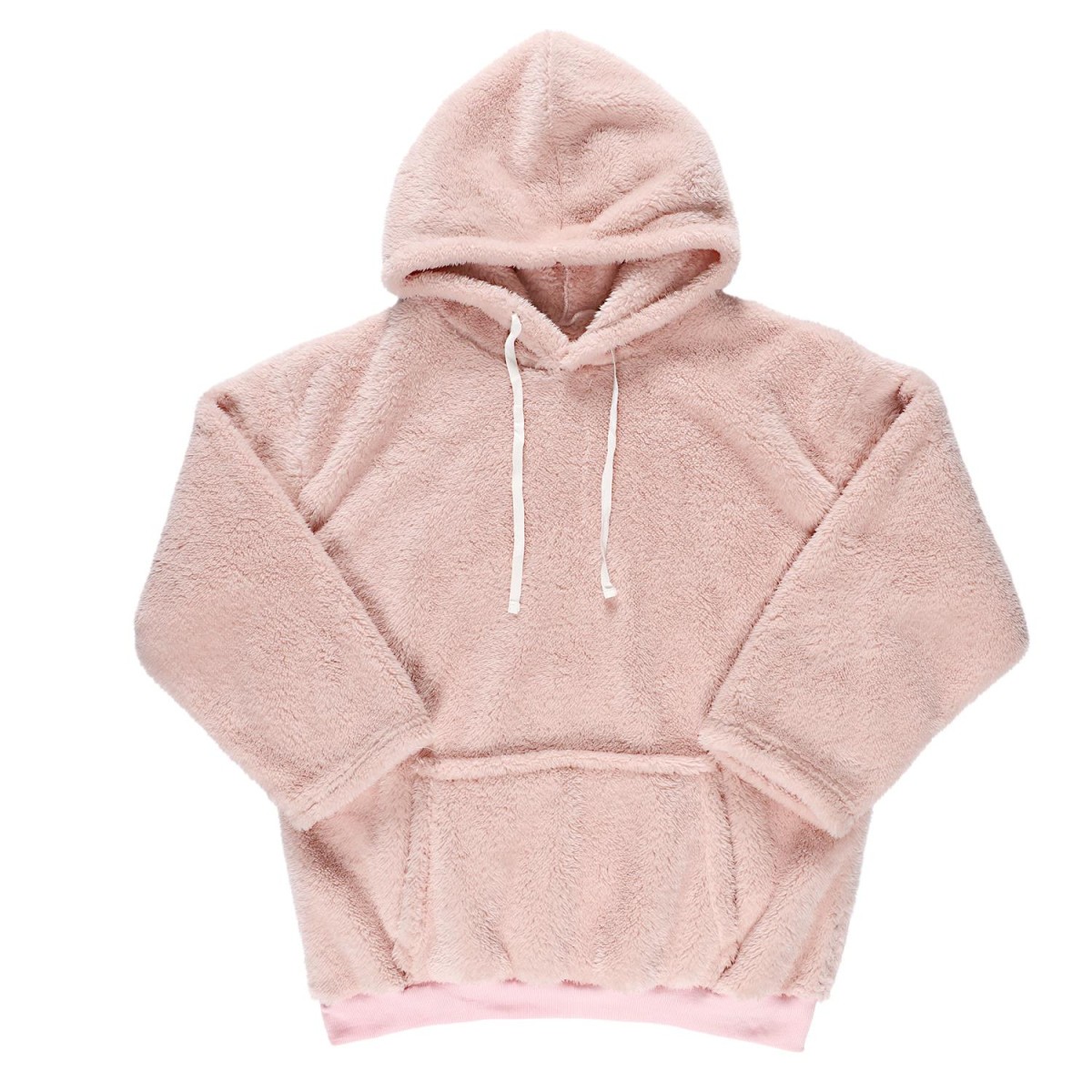 Sweat à capuche rose Flemme de Ouf avec poches et cordon de serrage ajustable en coton