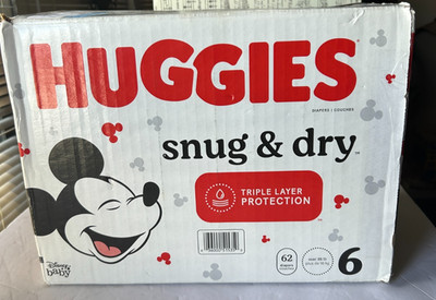 Disney Huggies Triple Layer of Protection Snug & Dry Size 6- 62 Count (1 Case)