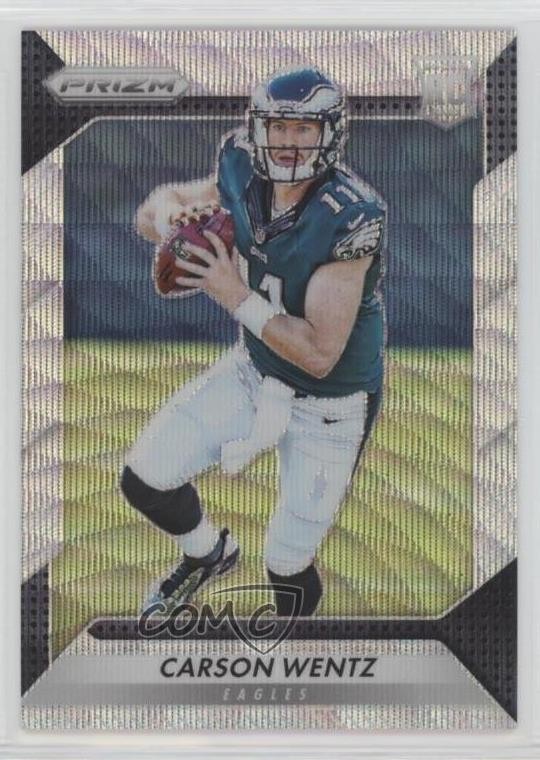 2016 Panini Prizm Rookie Blue Wave Prizm 141/149 Carson Wentz #218 1m7