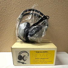 Realistic Vintage NOVA 10 Stereo Lightweight Headband Headphones Black/White