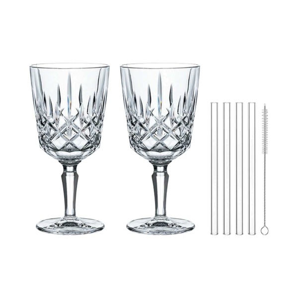 Nachtmann Noblesse Cocktailglas Weinglas 355 Ml 2Er Set Mit Glastrinkhalmen-image