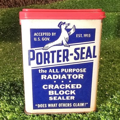PORTER-SEAL 1973 ''NEW SEALED'' Radiator Cracked Block Sealer Metal Tin NOS