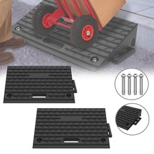 2pcs Portable Rubber Kerb Ramps with Handle Non-Slip Threshold Ramps Heavy Duty