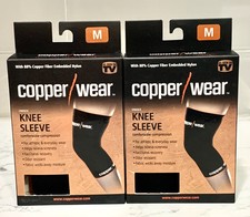 Lot of 2 Copper Wear Unisex Compression Knee Sleeve M Medium NIB