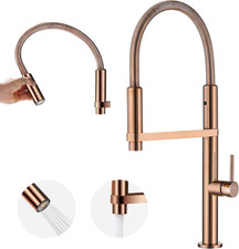Rose Gold Magnetic Docking Kitchen Faucet with Pull Down Sprayer  360  Swivel