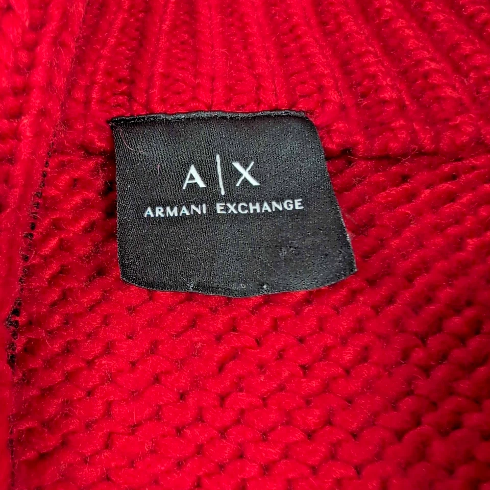 Armani Exchange A/X Auténtico Cárdigan Cremallera Completa Suéter Para Hombres Pequeño Rojo/Negro Foto 3 de 4