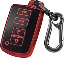 Key fob Cover, case with Keychain, Soft TPU Protection Key Skin, 4 Color: Red