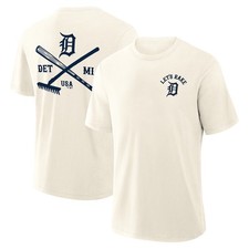 Men's Fanatics Cream Detroit Tigers Nostalgia Stadium Slub T-Shirt