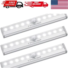 Compact Motion Sensor Cabinet Lights - 10 LED Strips, Perfect for Small Spaces