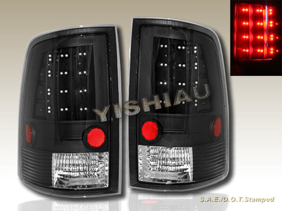 09 10 11 12 13 14 15 DODGE RAM 1500 2500 3500 PICKUP BLACK LED TAIL LIGHTS NEW 