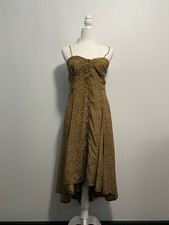 Very J EUC Tan/Beige Patterned Midi Dress Siz...