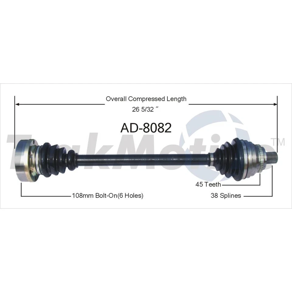 2X Front Left Right CV Axle Drive Shaft Joint Assembly For 1995 Audi A6 Quattro - Image 3 of 3