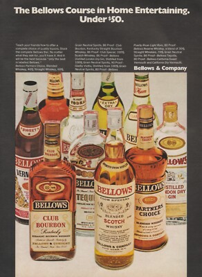 1969 Bellows & Company - Club Bourbon, Scotch, Tequila, Gin, Rum -Print Ad Photo