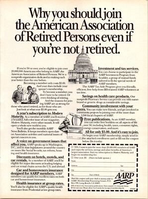 AARP Join today Original Vintage Print Ad