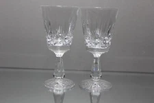 Two (2) Waterford Crystal Rosslare Claret Wine Stem Goblet 6 " Glasses Mint