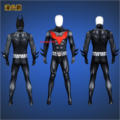 Men Comic Batman Beyond Cosplay Jumpsuit Costumes Bodysuit Mask Helmet Halloween