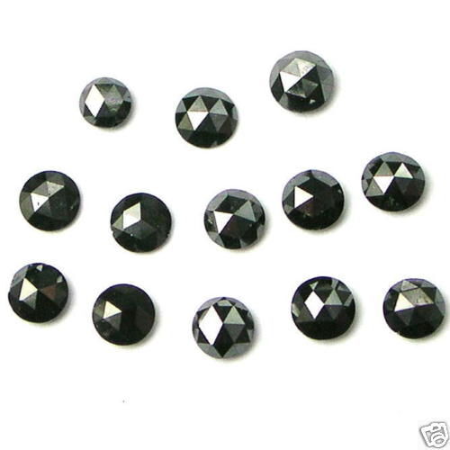 Lot De 6 Diamants Noirs Naturels - 0,10 Ct Chacun (Total 0,60 Ct) - Taille Ronde Brillant - Opaques - Neufs