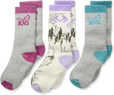 Realtree Youth Girls Ultra-Dri Merino Wool Blend Boot Socks Gift Box 3 Pair
