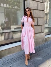 ZARA NWT 109 WOMAN SS24 ZW COLLECTION POPLIN SHIRTDRESS LIGHT PINK 2183/059 S