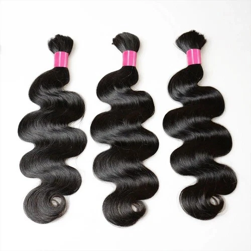 Raw Hair 100% Body Wave Bulk Braiding Hair No Weft Remy Human Hair Extensions - Image 2 of 4