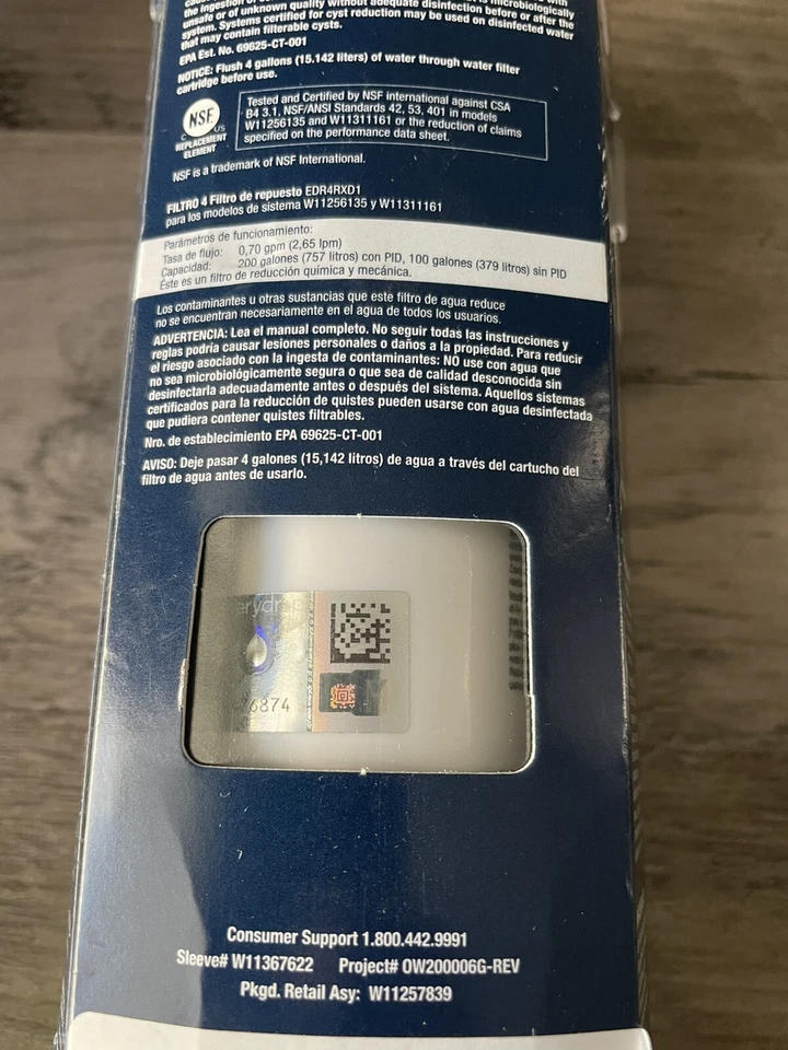 PUR EDR4RXDT FILTRATION EVERYDROP ICE & WATER REFRIGERATOR FILTER NEW - Image 4 of 4