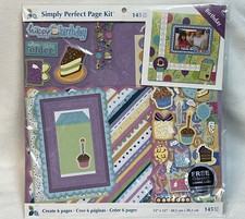 BIRTHDAY THEMED Assorted Dimensional Scrapbook Craft Paper & Sticker Pack Bundle