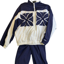 Vintage 1980s HEAD Track Suit Womens Size M Geometric Jacket Pants Quilted