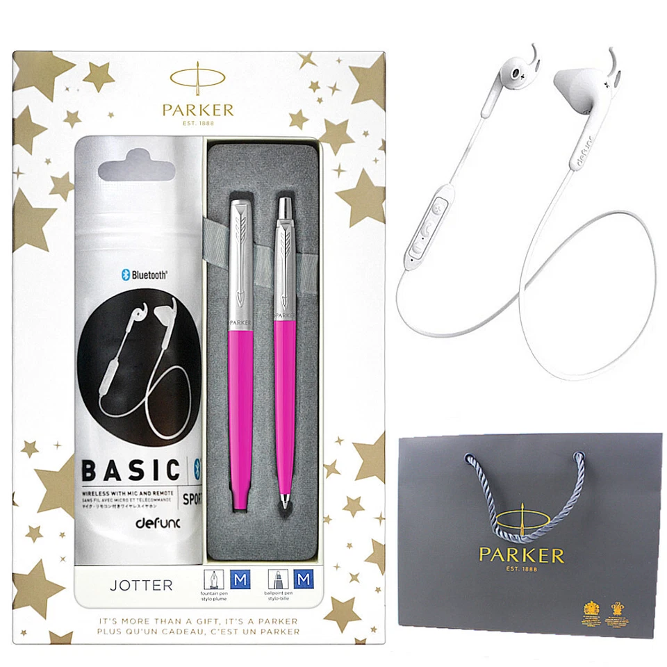 Parker Jotter Gravur Kugelschreiber+ Füller+ Kabellose Kopfhörer DEFUNC 2 Farbe - Bild 2 von 4