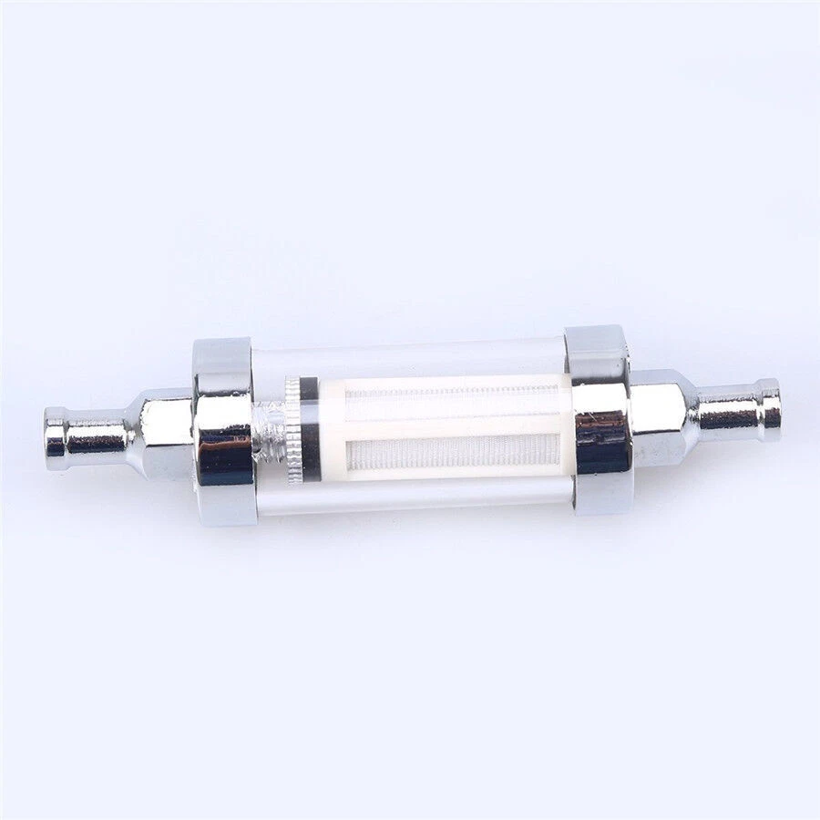 5/16'' Universal Motorcycle Fuel Filter Meatl & Glass Petrol Diesel Inline Tube - Image 4 of 4