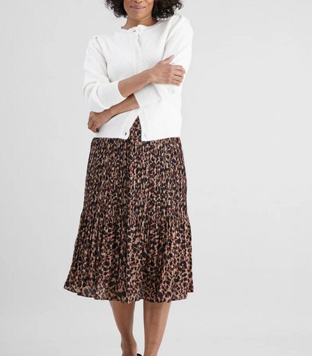 BNWT TU Leopard print pleated Midi 