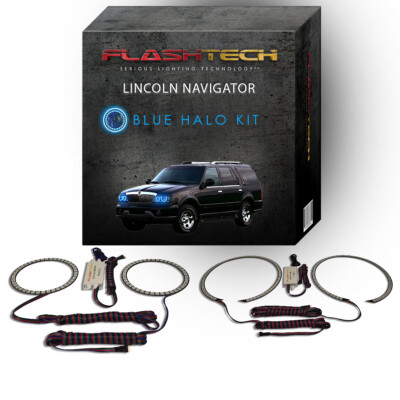 Blue Angel Eye LED Headlight Halo kit for 1998-2002 Lincoln Navigator Headlights