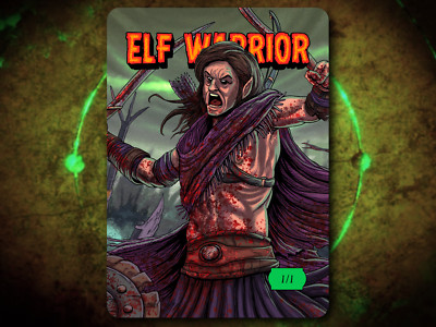 Elf Warrior 1/1 Full Art Token [by Darkside Tokens] Magic the Gathering MTG!