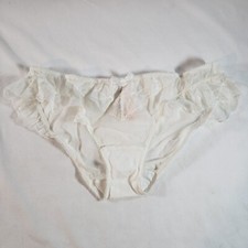 Victoria's Secret Dream Angels Bikini Medium White Sheer Flutter Lace