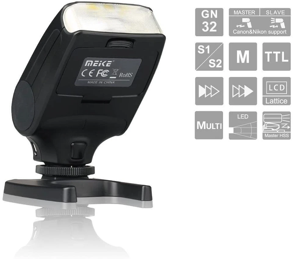 MEIKE MK320 i-TTL Master HSS Flash Light SpeedLite For Canon Nikon Sony Fujifilm - Image 3 of 4