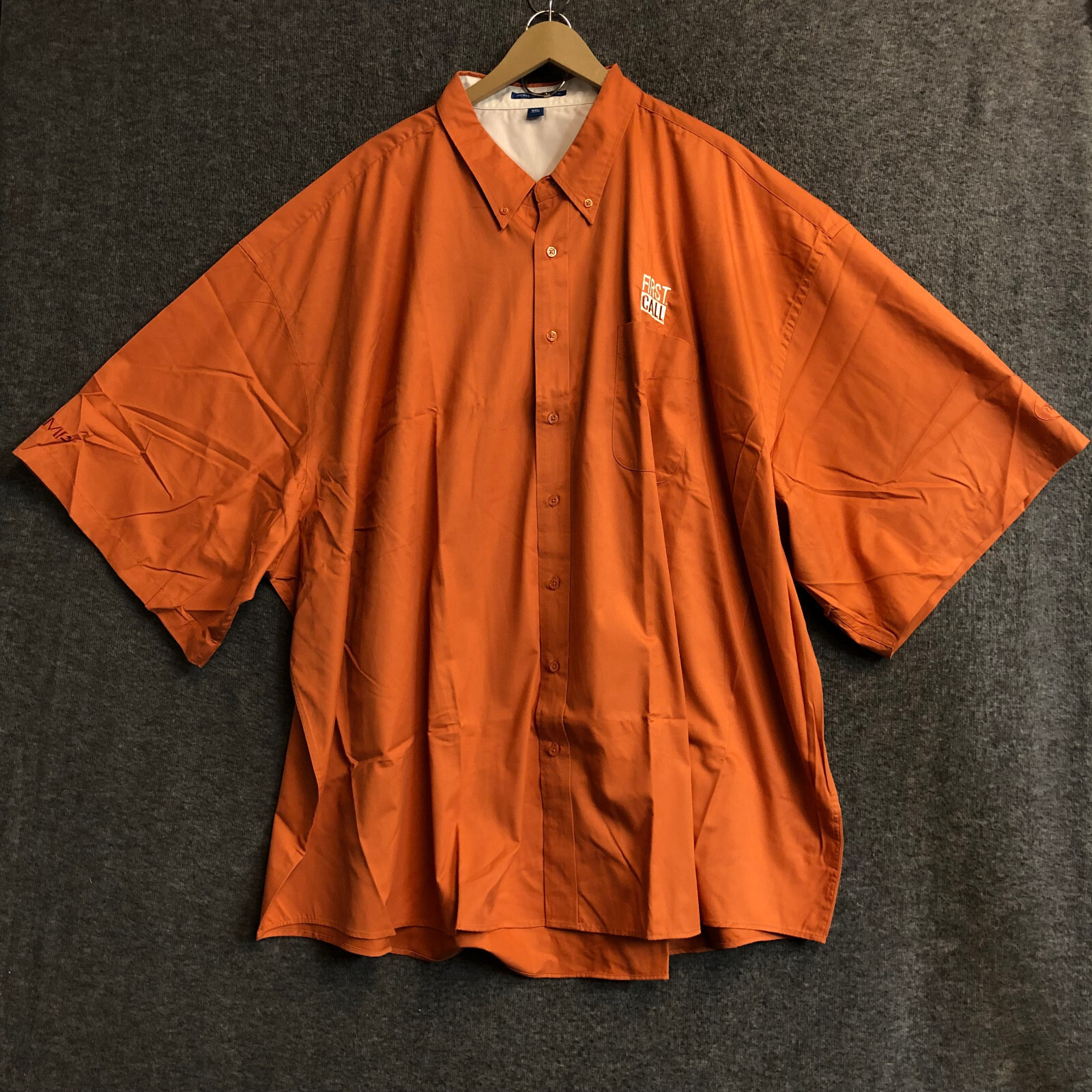 Port Authority Shirt Men 8XL Orange Short Sleeve Button Up Solid