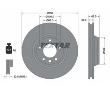 Brake Disc PRO+ TEXTAR 92121805 for Audi Q7 Q7 Van Porsche