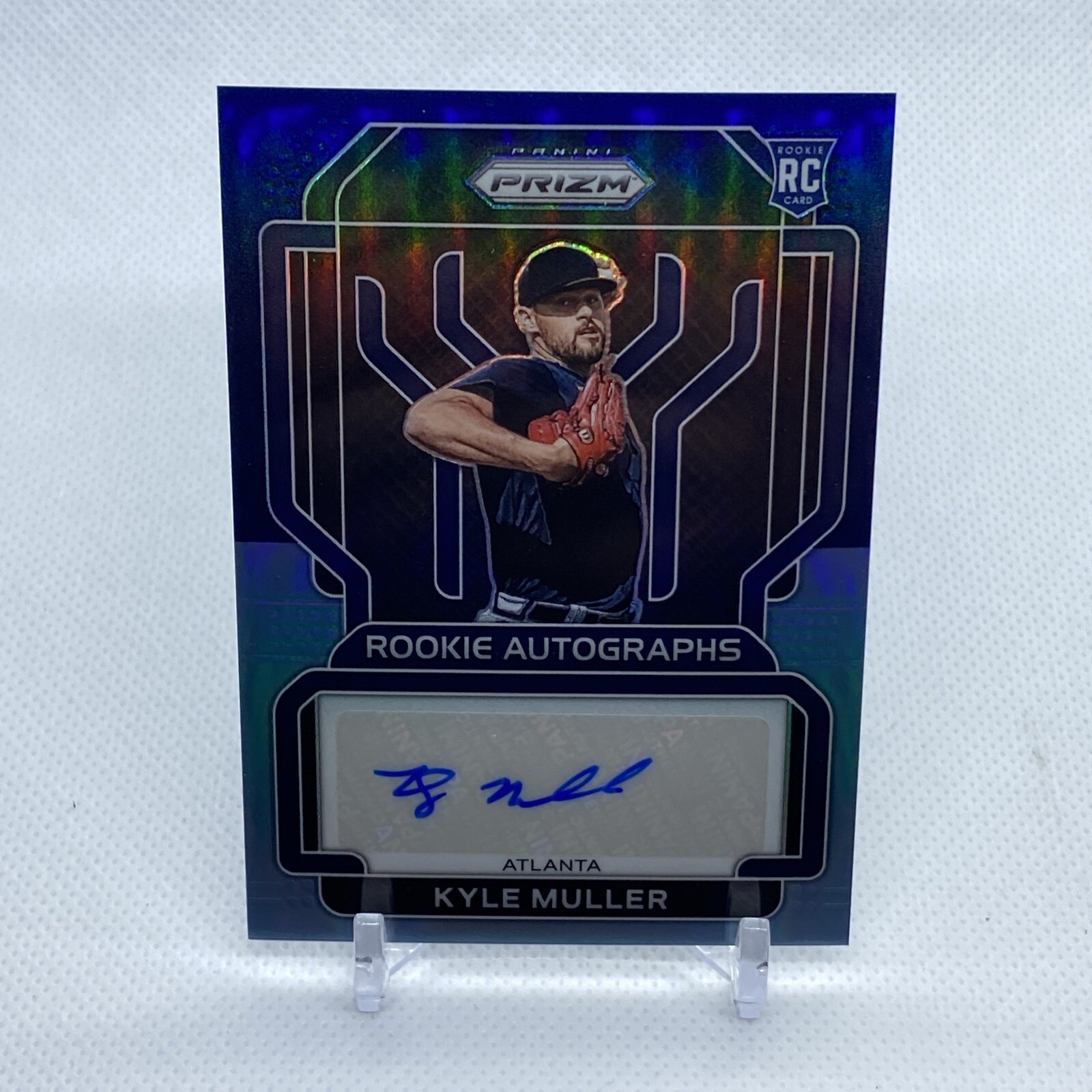 2022 Prizm Navy Blue-Carolina Blue Prizm Rookie Autograph Kyle Muller #'d /25