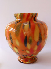 VINTAGE Maestri Vetrai Vase Orange Confetti/Multicolored Made in Italy