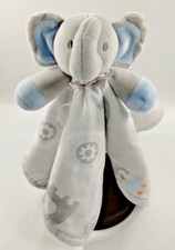 Blankets  Beyond Grey Elephant Lovey 14x14 Security Blanket Blue Grey Satin