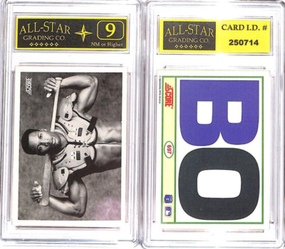 1990 Score  Bo Jackson #697 Baseball/Football  Black & White ASG 9 NM #U