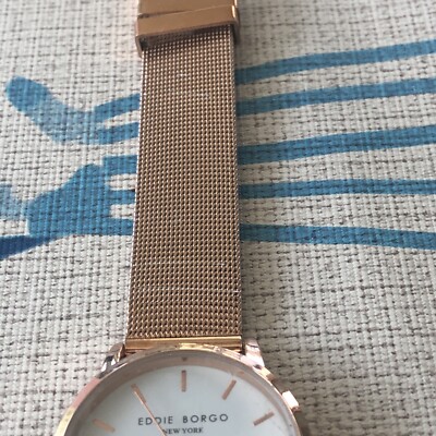 Eddie Borgo Watch Women Rose Gold Tone Round Mesh Band White  display picture 1