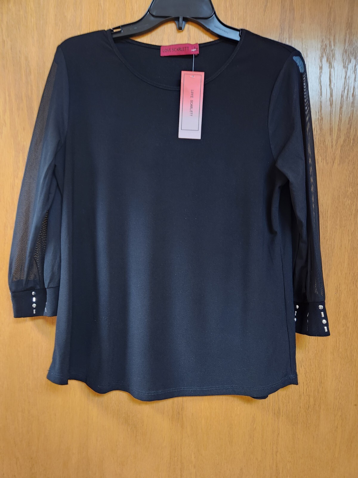 Scarlett 3/4 Sleeve Studded Top Medium NWT Cute & Stylish