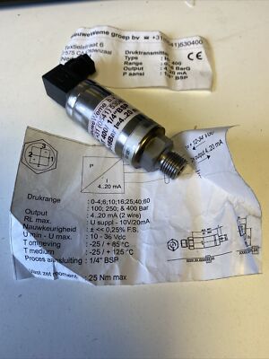 NieuweWeme HT 400 Pressure Transmitter 0-16 Bar 1/4'' BSP New