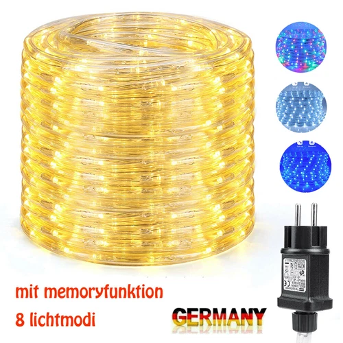 LED Lichtschlauch Außen Lichterschlauch Garten Party Deko IP65 EU Stecker 10-30M