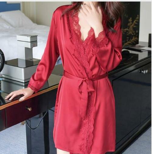 en jardín satisfacción Pijamas De Seda Para Mujer Ropa Interior De Dama Camisones De Dormir Batas  NEW | eBay
