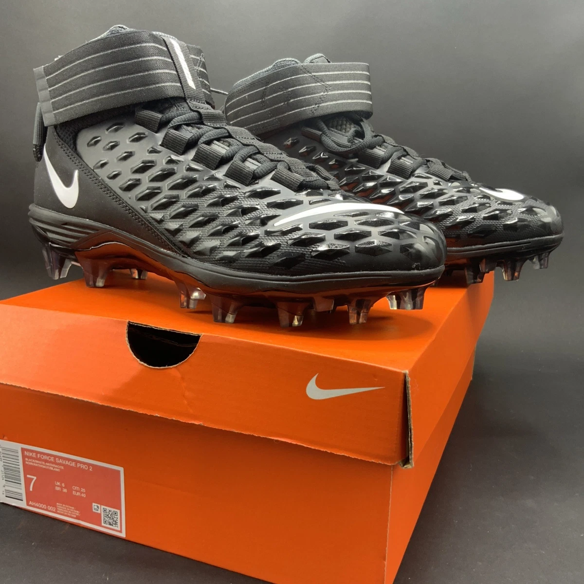 Nike Force Savage Pro 2 Football Cleats Mens Size 10 AH4000-002 Black/White New Nike Force Savage Pro 2 Football Cleats Black White Men main image 2