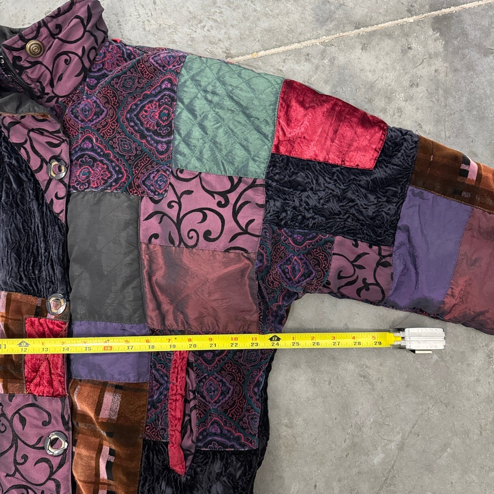 Vintage Unique Patchwork Quilted Jacket Womens Co… - image 6