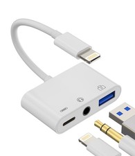 zoyuzan Compatible for iPhone Headphone Adapter 3.5mm AUX Audio Jack white