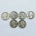 1940s Washington Silver Quarters Lot Of 6